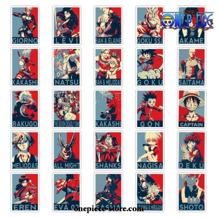 10/30/50Pcs Mixed Anime One Piece Stickers Decals