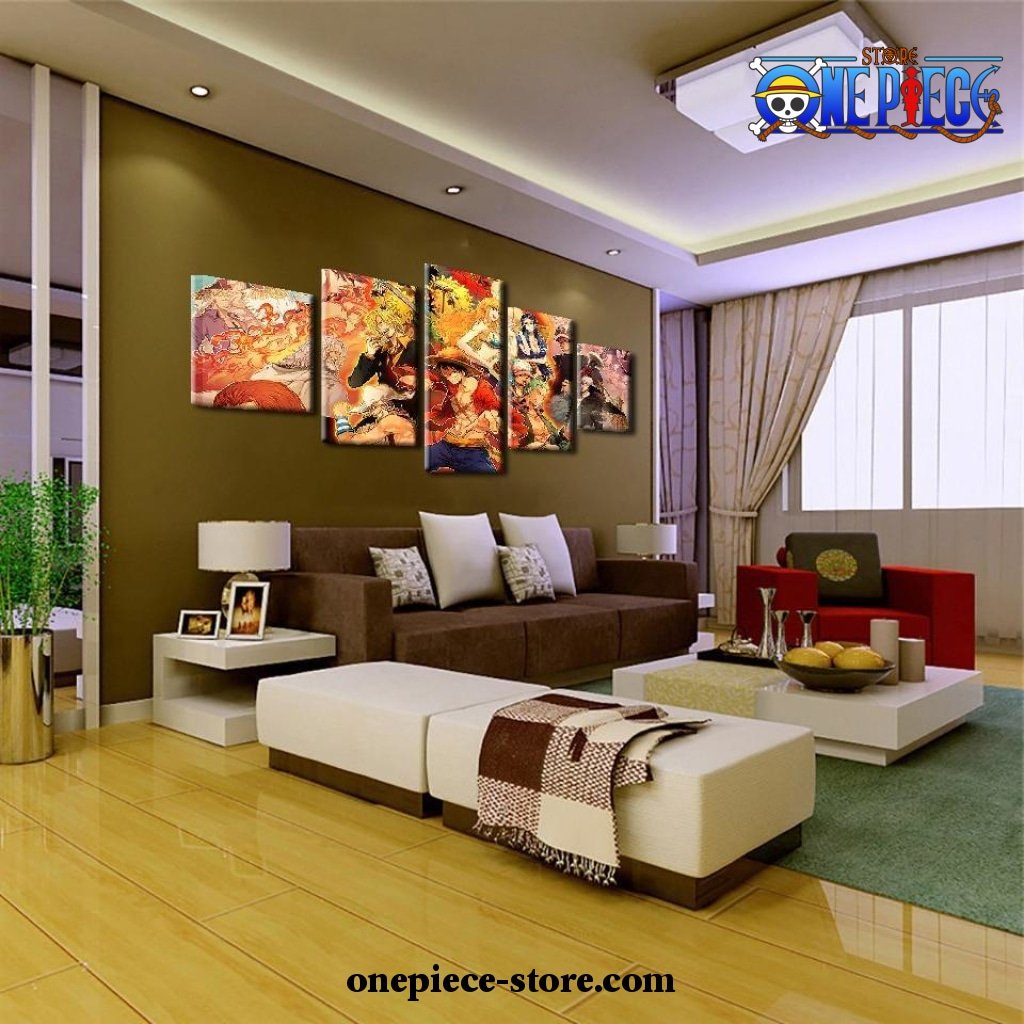 21 Style 5 Pieces One Piece Team Canvas Wall Art One Piece Store