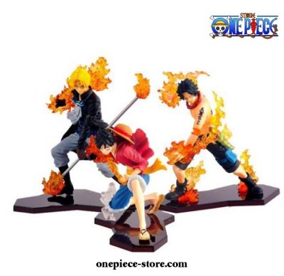 3Pcs/lot One Piece Attack Styling Luffy + Sabo Ace Pvc Action Figures