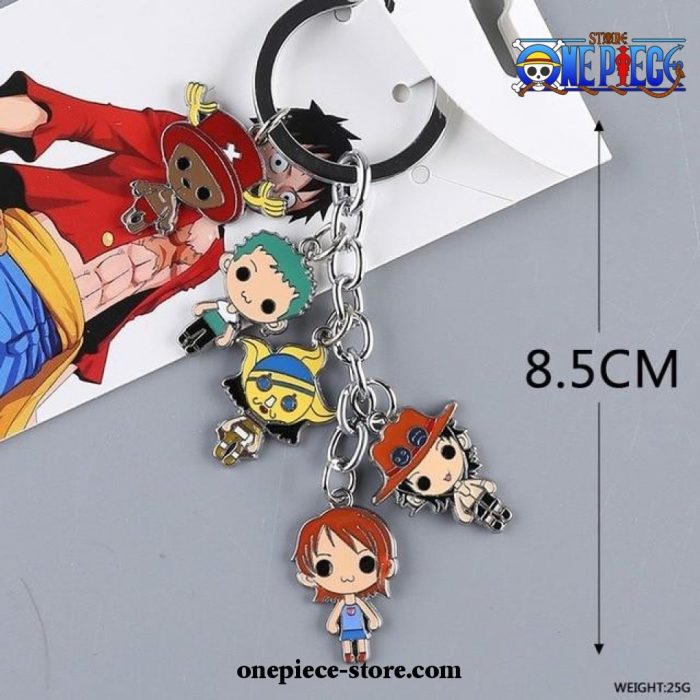 5 Pieces Cute One Piece Keychain Style 2