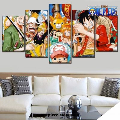 5 Pieces One Piece Main Characters Canvas Wall Art