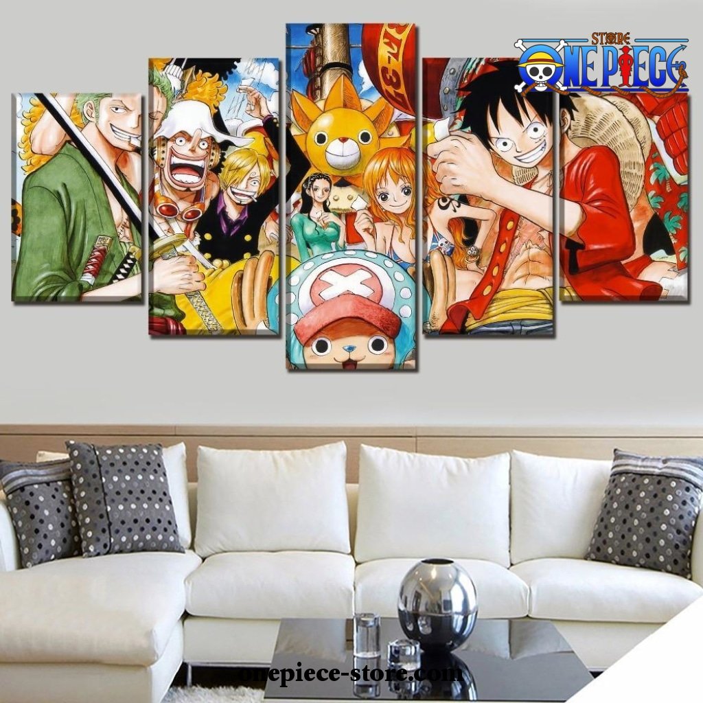 5 Pieces One Piece Main Characters Canvas Wall Art One Piece Store