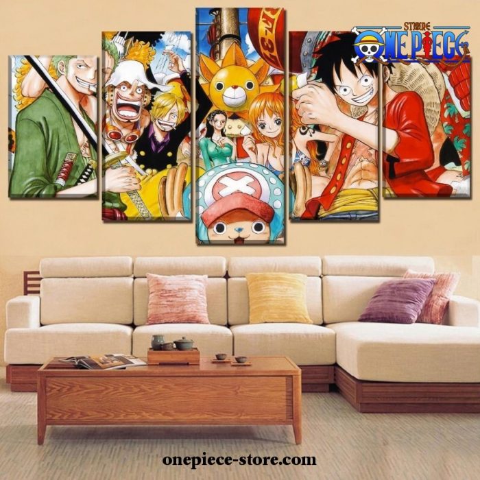 5 Pieces One Piece Main Characters Canvas Wall Art