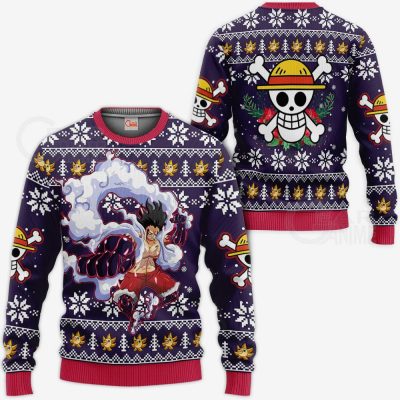 Luffy Gear 4 Ugly Christmas Sweater One Piece Anime Xmas Gift VA10 Sweater / S Official One Piece Merch