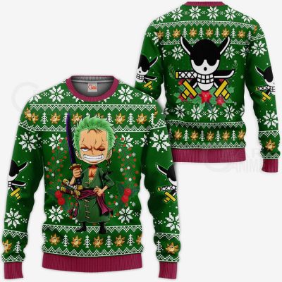 Zoro Ugly Christmas Sweater One Piece Anime Xmas Gift VA10 Sweater / S Official One Piece Merch