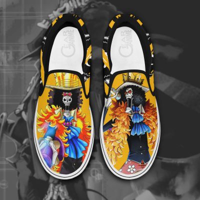 Brook Slip On Shoes One Piece Custom Anime Shoes Men / US6 Official One Piece Merch