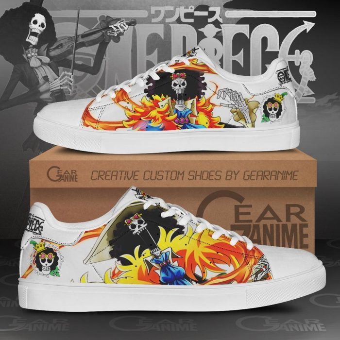 Brook Skate Shoes One Piece Custom Anime Shoes Men / US6 Official One Piece Merch