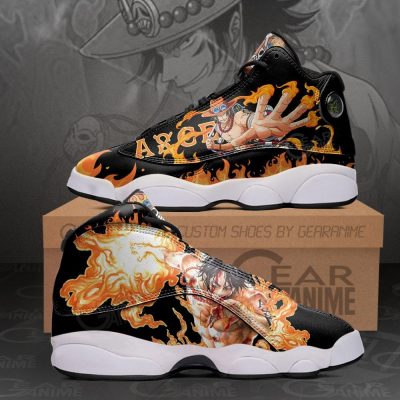 Portgas D Ace Sneakers One Piece Custom Anime Shoes Men / US6 Official One Piece Merch