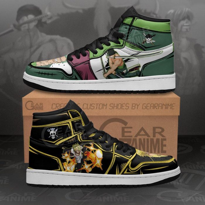 Zoro And Sanji Sneakers Custom One Piece Anime Shoes Friend Gifts Men / US6.5 Official One Piece Merch