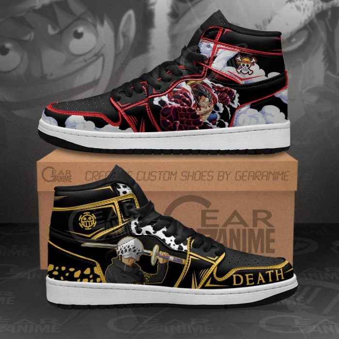 Luffy and Trafalgar Law Sneakers Custom One Piece Anime Shoes Friend Gifts Men / US6.5 Official One Piece Merch