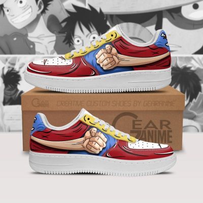 Luffy Gomu Gomu Air Sneakers Custom Anime One Piece Shoes Men / US6.5 Official One Piece Merch
