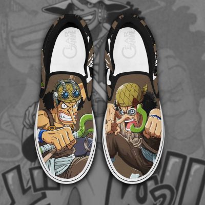 Usopp Slip On Shoes One Piece Custom Anime Shoes Men / US6 Official One Piece Merch