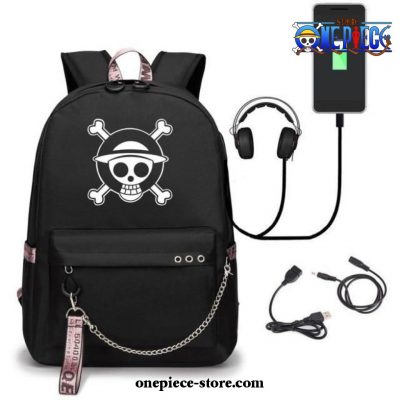 Heart Pirates One Piece Printed Usb Backpack