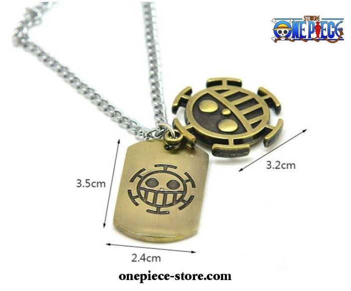 Hot One Piece Luffy + Trafalgar Law Army Card Pendant Necklace