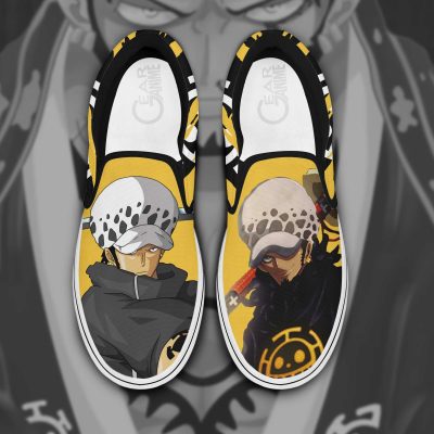 Trafalgar D Law Slip On Shoes One Piece Custom Anime Shoes Men / US6 Official One Piece Merch