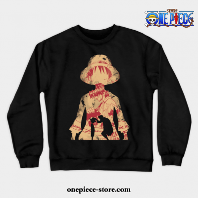 Luffy And Shanks Crewneck Sweatshirt Black / S