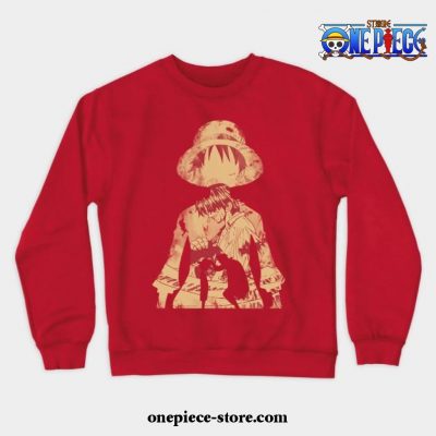 Luffy And Shanks Crewneck Sweatshirt Red / S