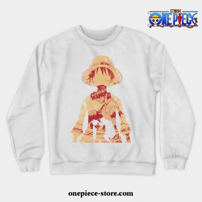 Luffy And Shanks Crewneck Sweatshirt White / S