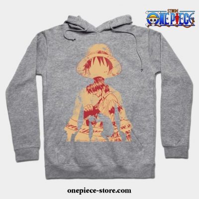 Luffy And Shanks Hoodie Gray / S