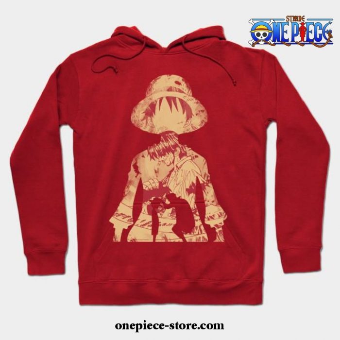 Luffy And Shanks Hoodie Red / S