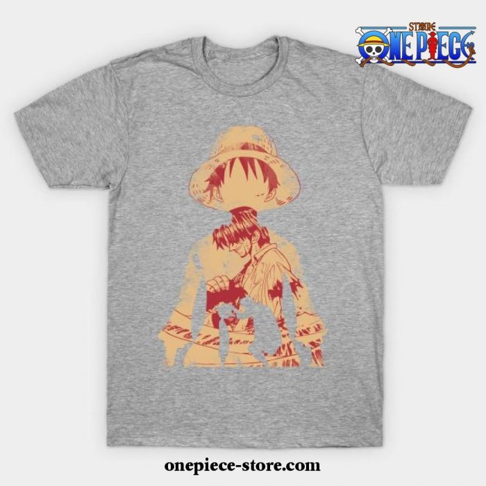 Luffy And Shanks T-Shirt Gray / S