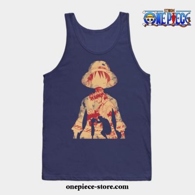 Luffy And Shanks Tank Top Navy Blue / S