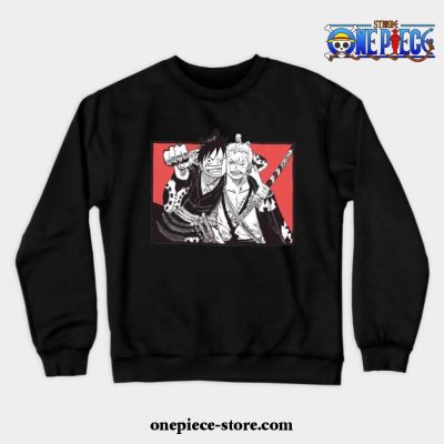 Luffy X Zoro Crewneck Sweatshirt Black / S