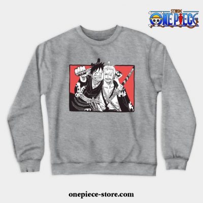 Luffy X Zoro Crewneck Sweatshirt Gray / S