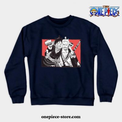 Luffy X Zoro Crewneck Sweatshirt Navy Blue / S