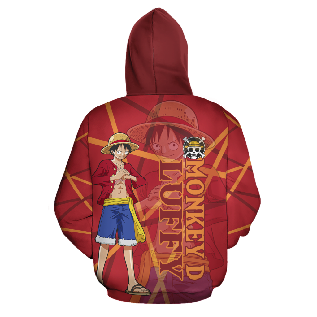 Luffy Zip Hoodie Cosplay One Piece Fan Design - One Piece Store