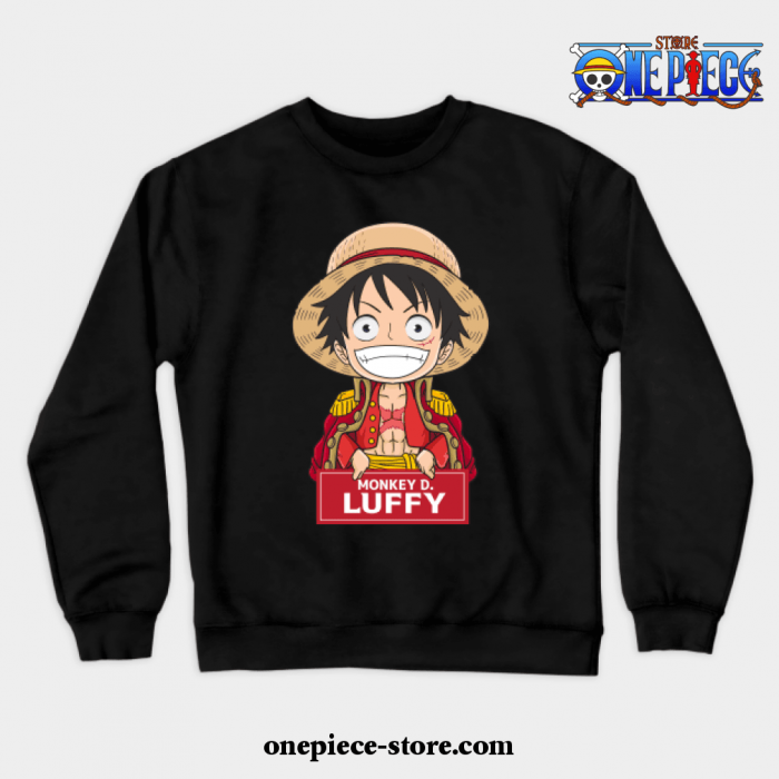 Monkey D Luffy Chibi Crewneck Sweatshirt Black / S