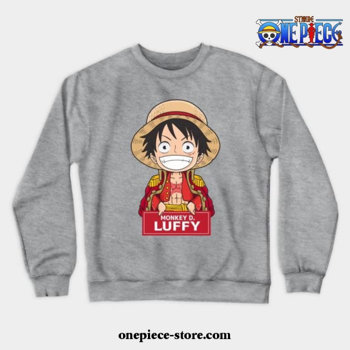 Monkey D Luffy Chibi Crewneck Sweatshirt Gray / S