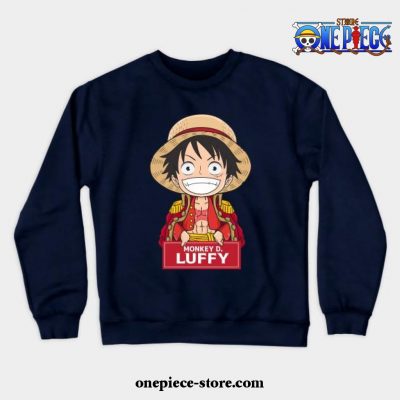 Monkey D Luffy Chibi Crewneck Sweatshirt Navy Blue / S