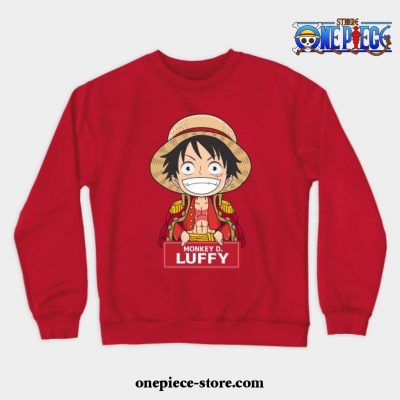Monkey D Luffy Chibi Crewneck Sweatshirt Red / S