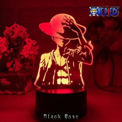 New 2021 Monkey D. Luffy 3D Led Lamp Black Base / 7 Color No Remote