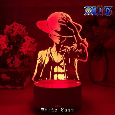 New 2021 Monkey D. Luffy 3D Led Lamp White Base / 16 Color Remote