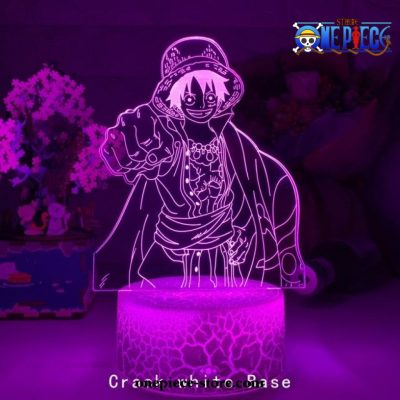 New Arrival Luffy Figure 3D Led Lamp Crack White / 7 Color No Remote