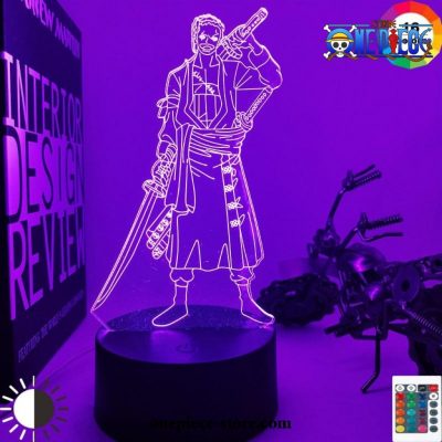 New Roronoa Zoro One Piece Figure Led Lamp 16 Color With Remote