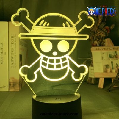 New Skull Logo One Piece Figure 3D Led Lamp 7 Colors No Remote