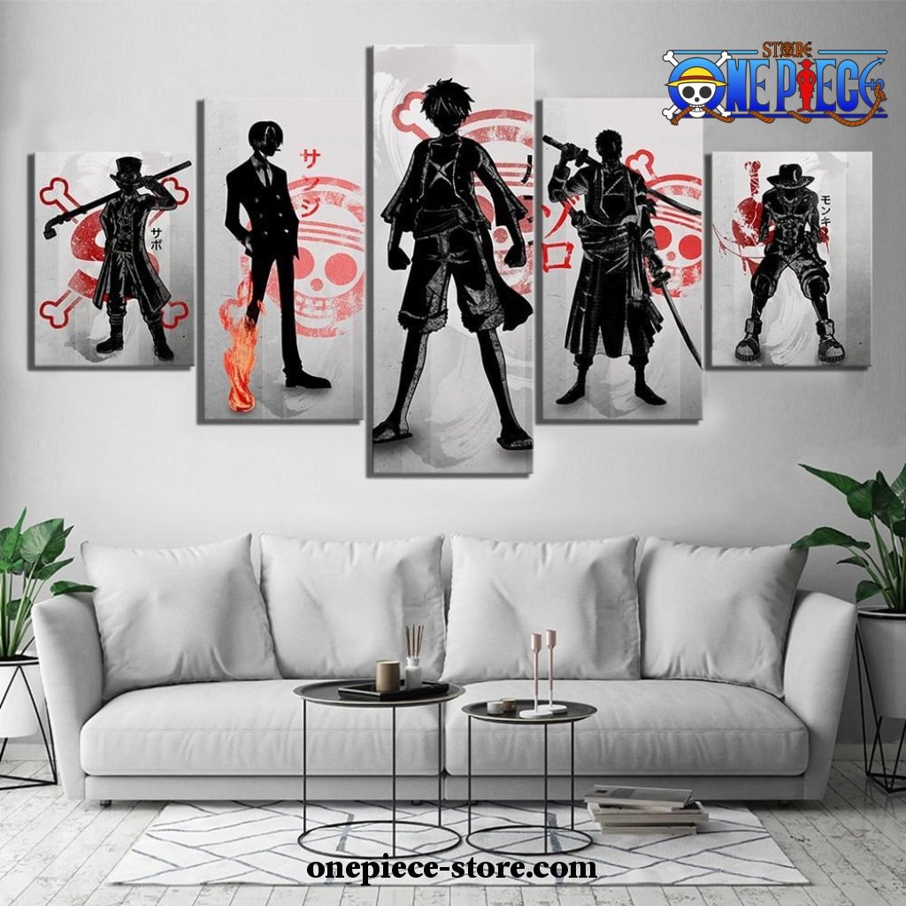 New Style 5 Pieces One Piece Team Canvas Wall Art One Piece Store