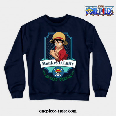 One Piece Anime - Monkey D Luffy Crewneck Sweatshirt Ver 4 Navy Blue / S