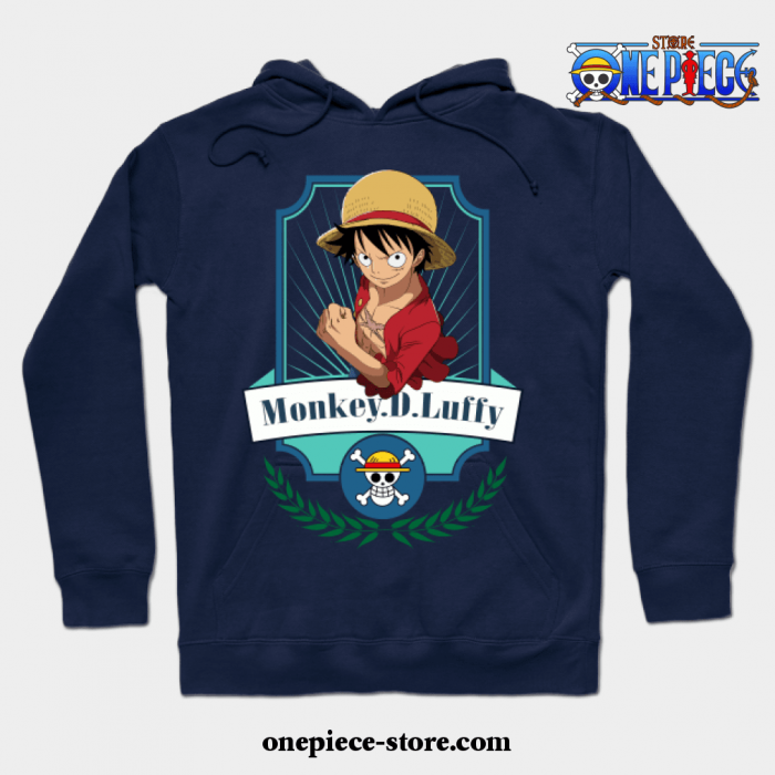 One Piece Anime - Monkey D Luffy Hoodie Navy Blue / S