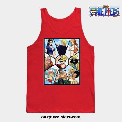 One Piece Anime Straw Hat Pirates Tank Top Red / S