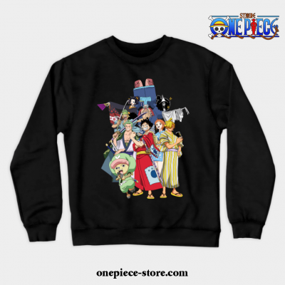 One Piece Anime - Straw Hat Pirates Wano Arc Crewneck Sweatshirt Black / S