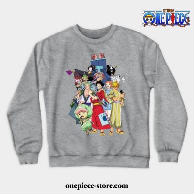 One Piece Anime - Straw Hat Pirates Wano Arc Crewneck Sweatshirt Gray / S
