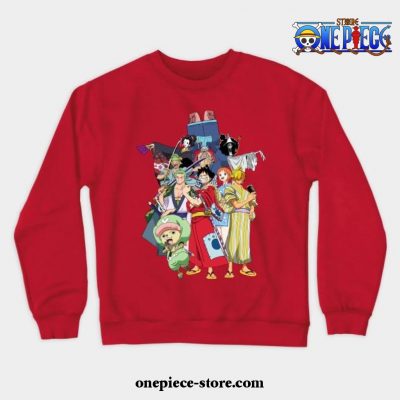 One Piece Anime - Straw Hat Pirates Wano Arc Crewneck Sweatshirt Red / S