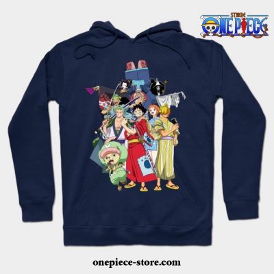 One Piece Anime - Straw Hat Pirates Wano Arc Hoodie Navy Blue / S