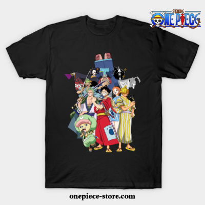 One Piece Anime - Straw Hat Pirates Wano Arc T-Shirt Black / S