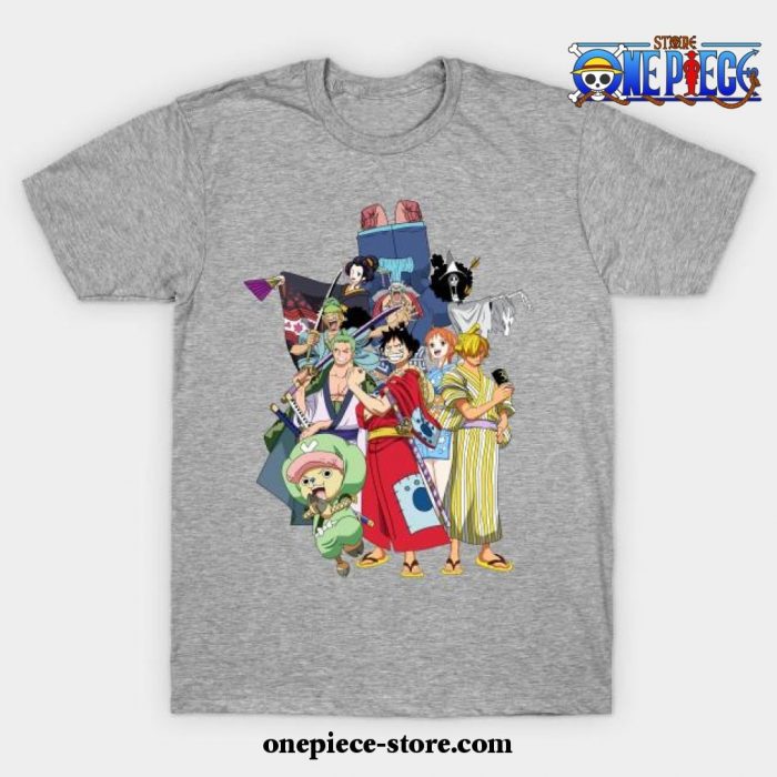 One Piece Anime - Straw Hat Pirates Wano Arc T-Shirt Gray / S