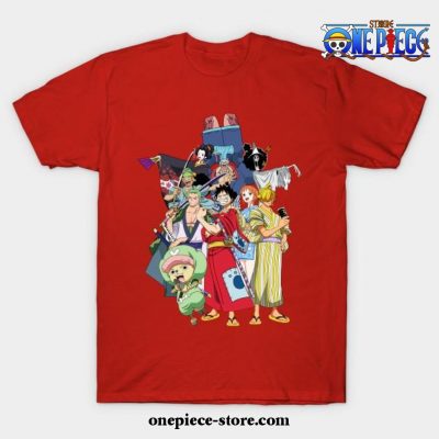 One Piece Anime - Straw Hat Pirates Wano Arc T-Shirt Red / S